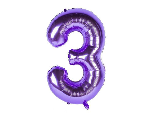 Picture of FOIL BALLOON NUMBER 3 PURPLE 40 INCH